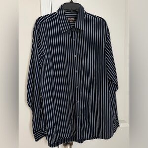 Michael Kors Navy and White Striped Shirt